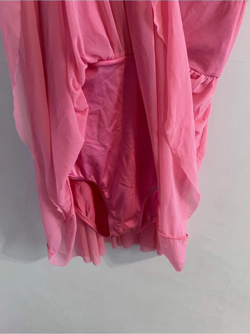 Weissman Pink Chiffon Dance Costume with Rosette Accent